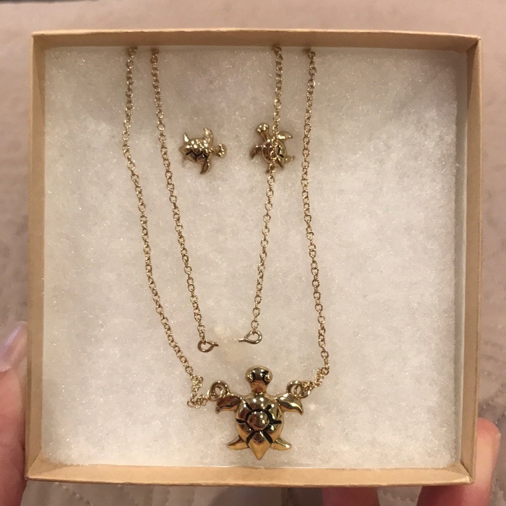 Turtle Necklace and earring set